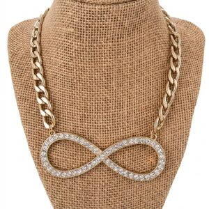 ETC! Brand Elegant Gold Necklace with Silver Infinity Pendant